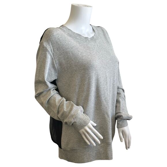 #T48 Sky Sheer Cowl Back Light Weight Sweatshirt SZ L $110 - Picture 9 of 10